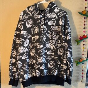 EUC A$$holes Live Forever (ALF) Black Grim Reaper Hoodie. This streetwear g
